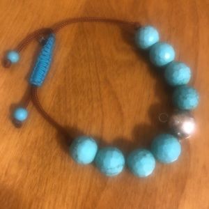 Silpada teal beaded adjustable bracelet.